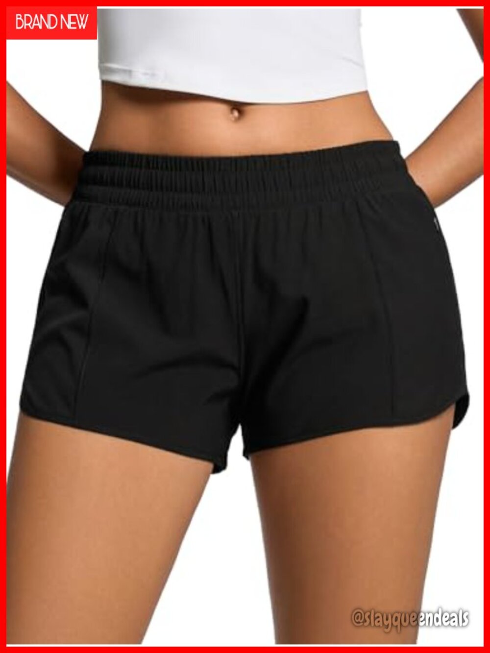 Women's Running Shorts Low Waisted Quick-Dry Mesh Liner Zip Pocket Athletic Gym